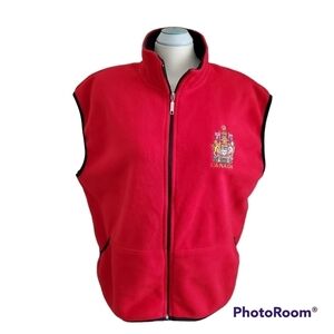 VINTAGE 90's Rivers Edge Red Fleece Sleeveless Vest Size XL